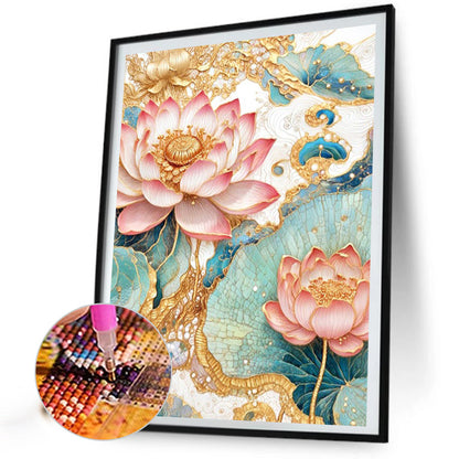 Lotus - Full AB Square Drill Diamond Painting 40*50CM