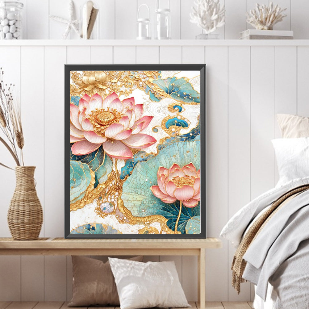 Lotus - Full AB Square Drill Diamond Painting 40*50CM