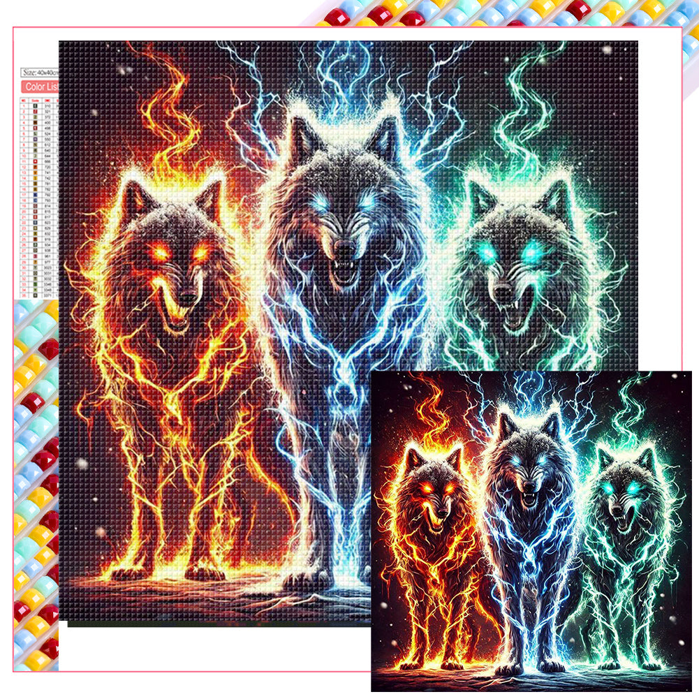 Flash Wolf - Full Square Drill Diamond Painting 40*40CM