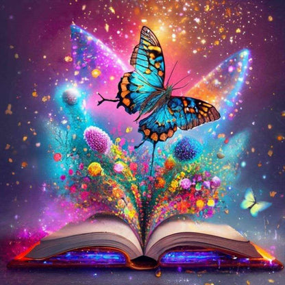 Butterfly In The Book - Full Square Drill Diamond Painting 40*40CM