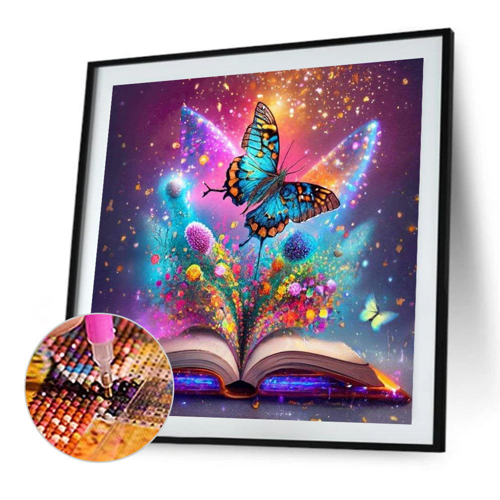 Butterfly In The Book - Full Square Drill Diamond Painting 40*40CM