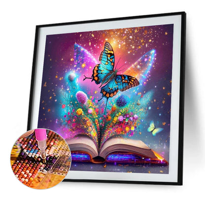 Butterfly In The Book - Full Square Drill Diamond Painting 40*40CM