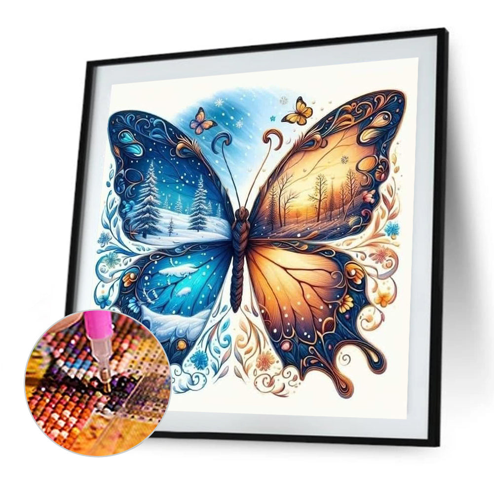 Autumn And Winter Butterfly - Full Square Drill Diamond Painting 40*40CM