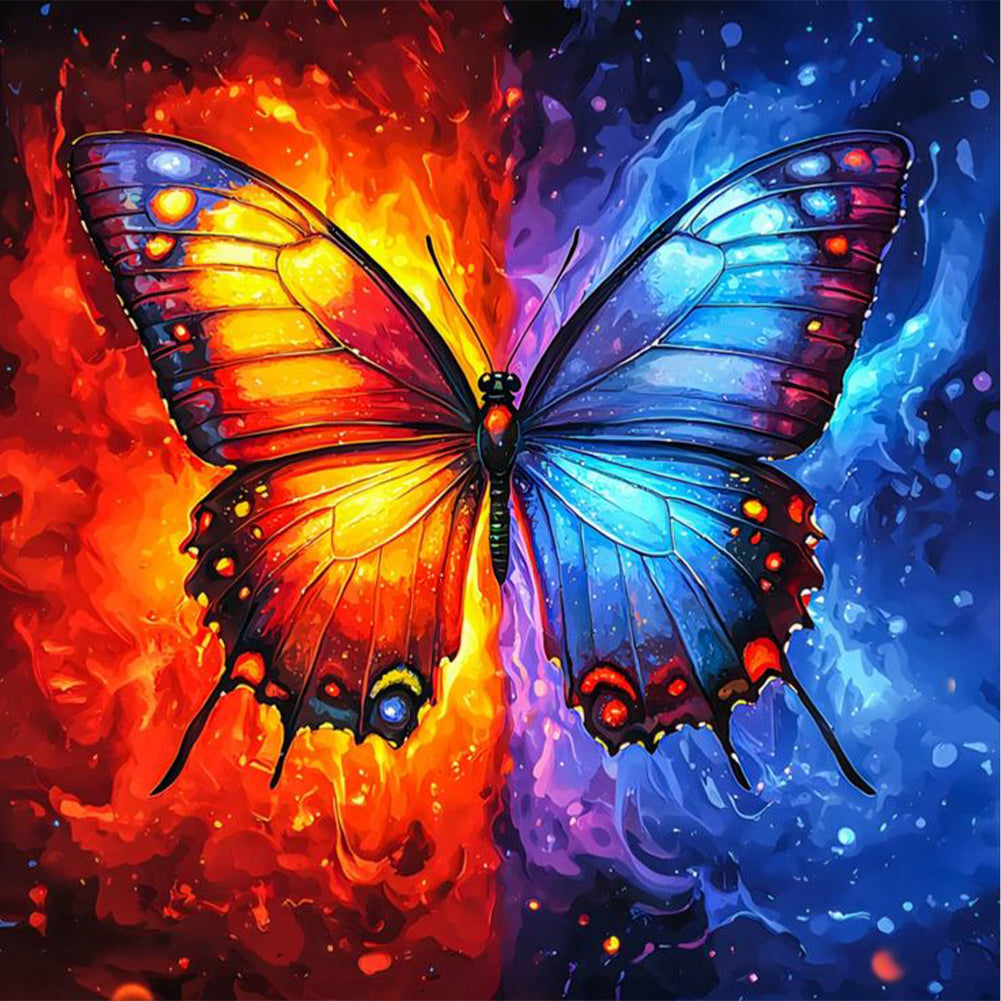 Ice And Fire Butterfly - Full Square Drill Diamond Painting 40*40CM