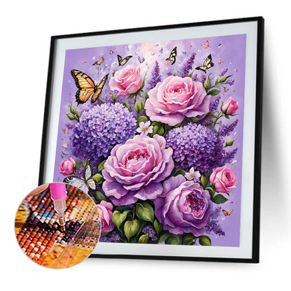 Purple Rose - Full Square Drill Diamond Painting 40*40CM