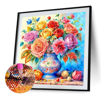Colorful Rose - Full Square Drill Diamond Painting 40*40CM