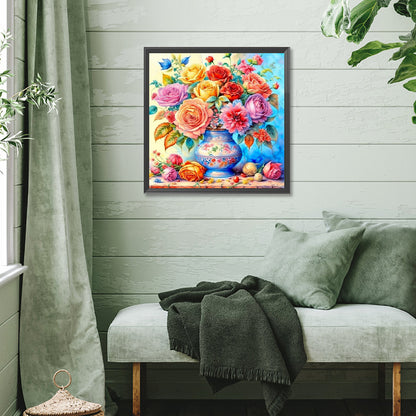 Colorful Rose - Full Square Drill Diamond Painting 40*40CM