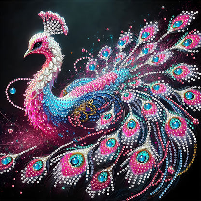 Purple Peacock - Special Shaped Drill Diamond Painting 30*30CM