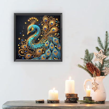 Blue Peacock - Special Shaped Drill Diamond Painting 30*30CM