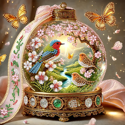 Blue Bird In Crystal Ball - Special Shaped Drill Diamond Painting 30*30CM