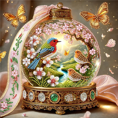 Blue Bird In Crystal Ball - Special Shaped Drill Diamond Painting 30*30CM