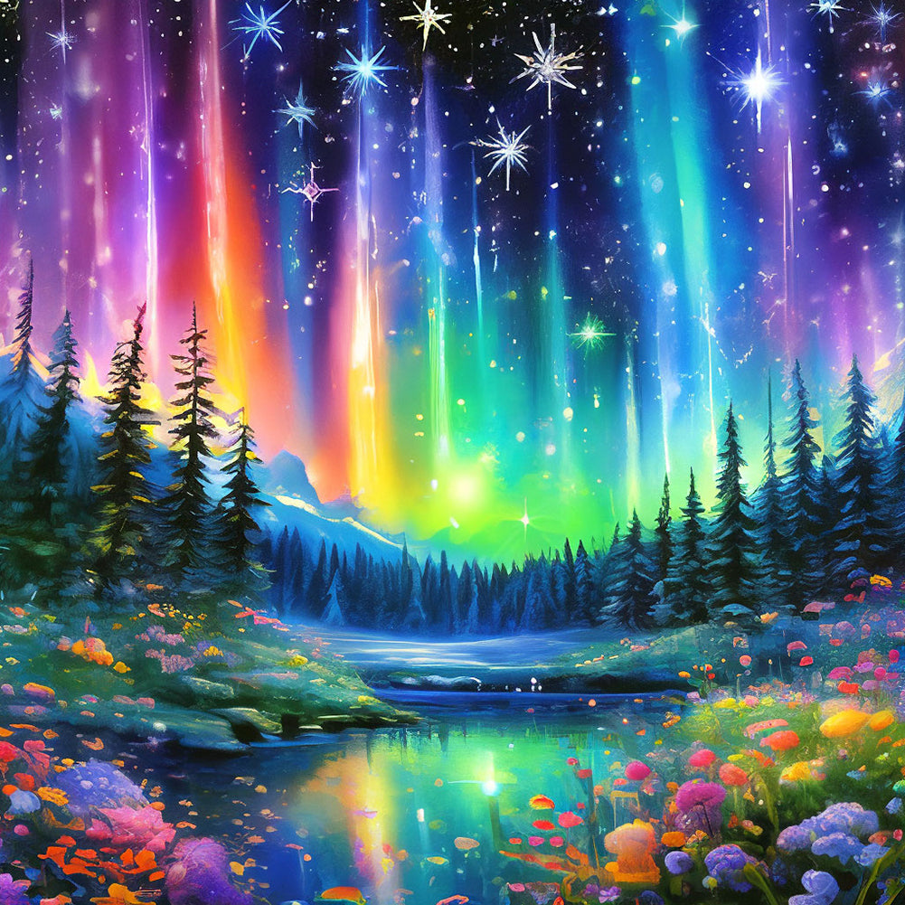 Aurora Forest - Full Round Drill Diamond Painting 30*30CM