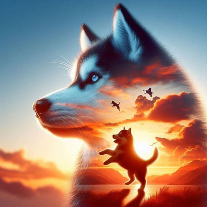 Dog - Full Round Drill Diamond Painting 40*40CM