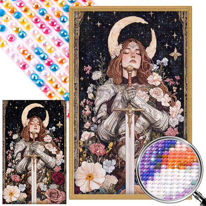 Vintage Knight - Full AB Round Drill Diamond Painting 40*65CM