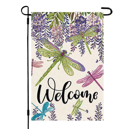 Spring Tulip 5D DIY Diamond Outdoor Flags Double Sided Diamond Art Vertical Flag