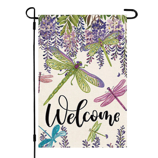 Spring Tulip 5D DIY Diamond Outdoor Flags Double Sided Diamond Art Vertical Flag