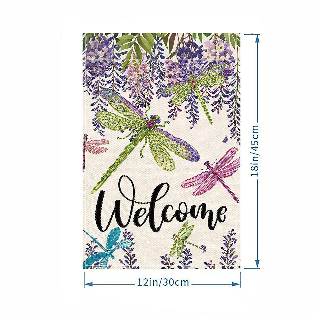 Spring Tulip 5D DIY Diamond Outdoor Flags Double Sided Diamond Art Vertical Flag