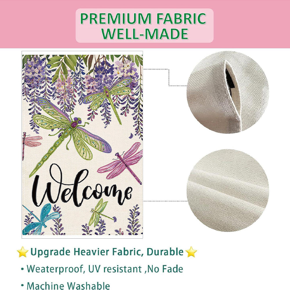 Spring Tulip 5D DIY Diamond Outdoor Flags Double Sided Diamond Art Vertical Flag