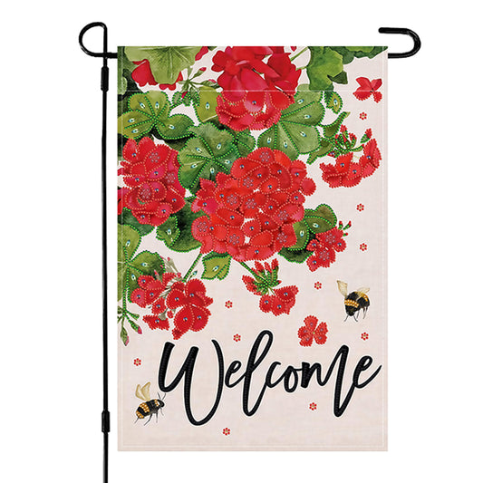 Spring Tulip 5D DIY Diamond Outdoor Flags Double Sided Diamond Art Vertical Flag