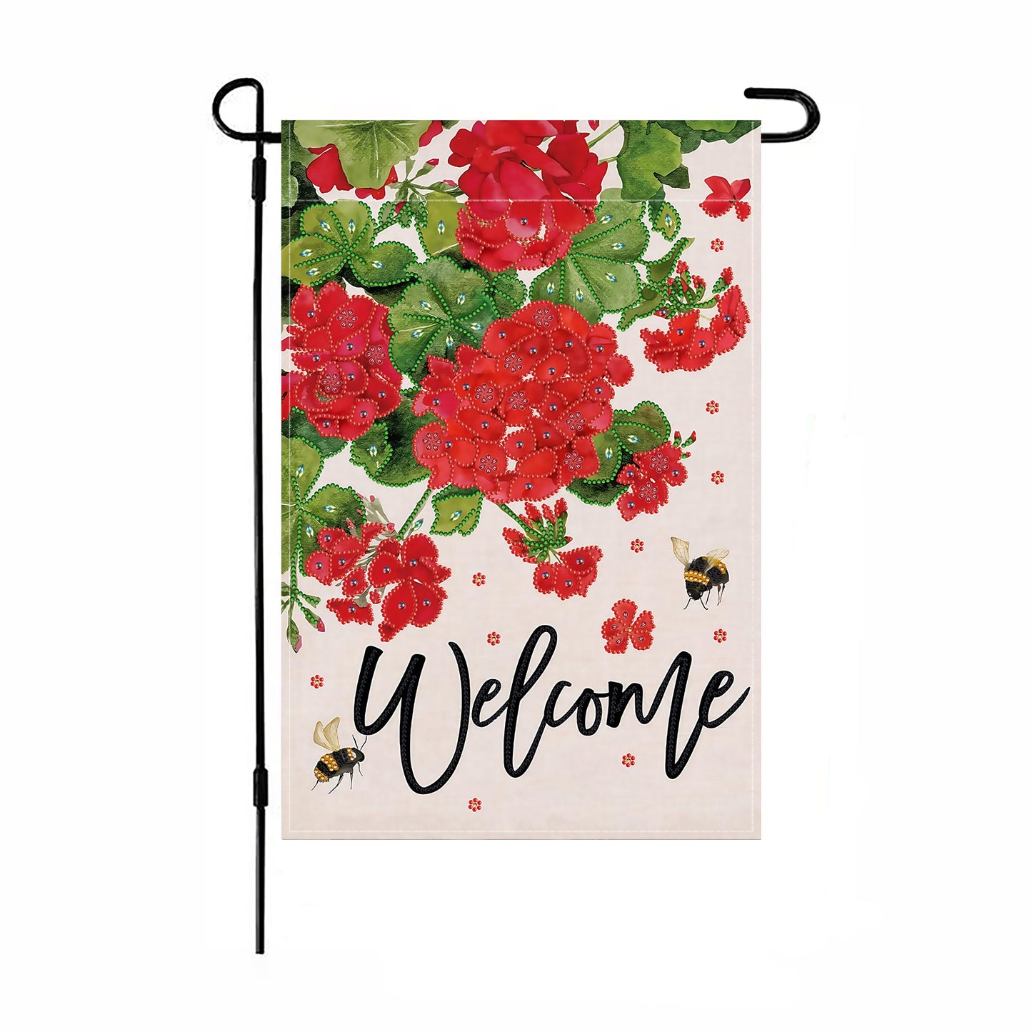 Spring Tulip 5D DIY Diamond Outdoor Flags Double Sided Diamond Art Vertical Flag