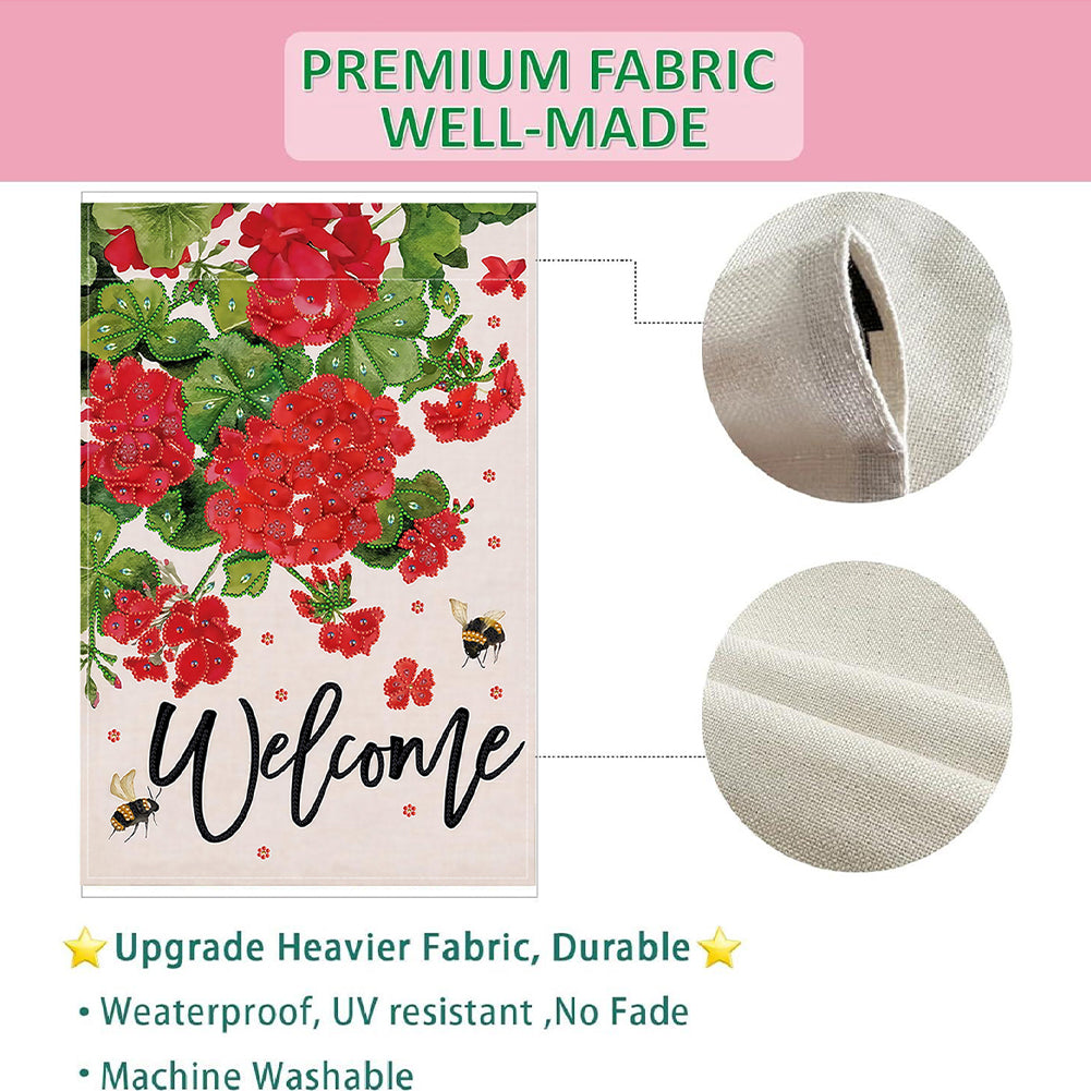 Spring Tulip 5D DIY Diamond Outdoor Flags Double Sided Diamond Art Vertical Flag