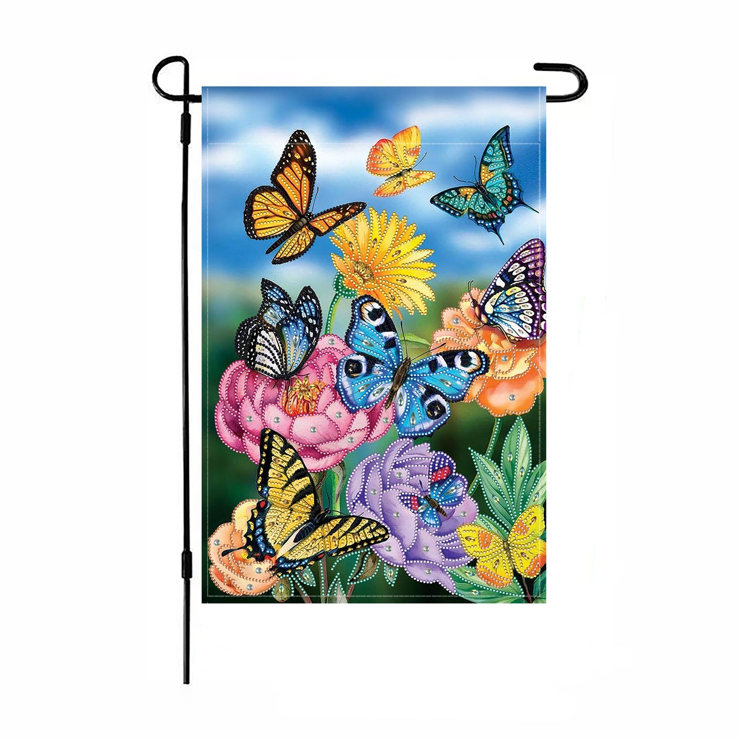 Spring Tulip 5D DIY Diamond Outdoor Flags Double Sided Diamond Art Vertical Flag