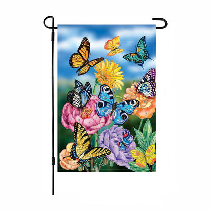 Spring Tulip 5D DIY Diamond Outdoor Flags Double Sided Diamond Art Vertical Flag