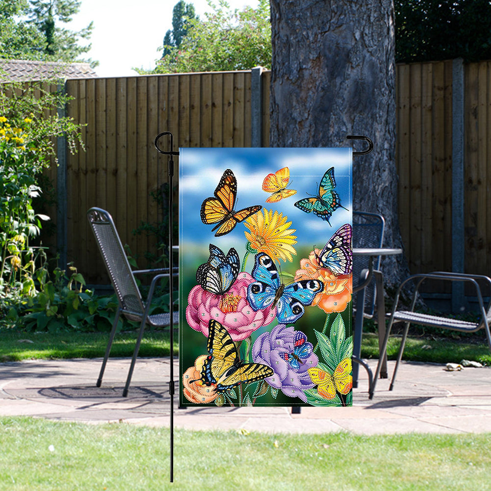 Spring Tulip 5D DIY Diamond Outdoor Flags Double Sided Diamond Art Vertical Flag