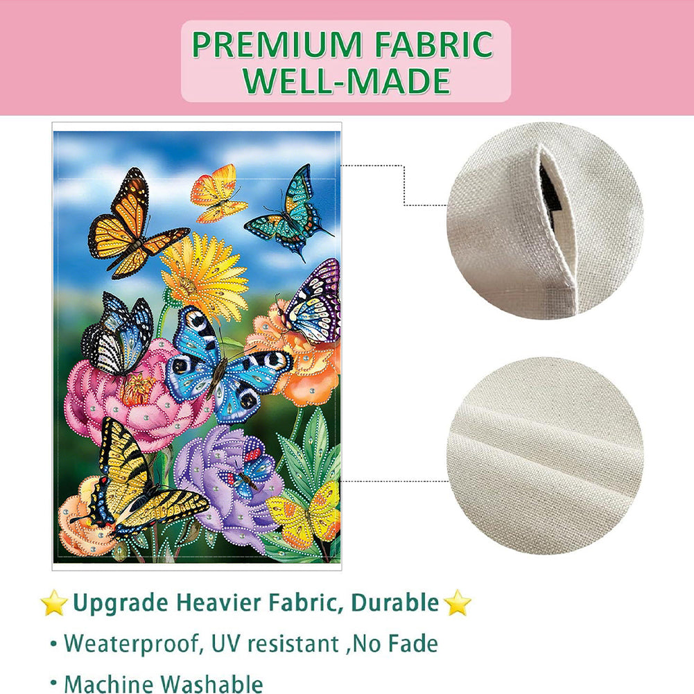 Spring Tulip 5D DIY Diamond Outdoor Flags Double Sided Diamond Art Vertical Flag