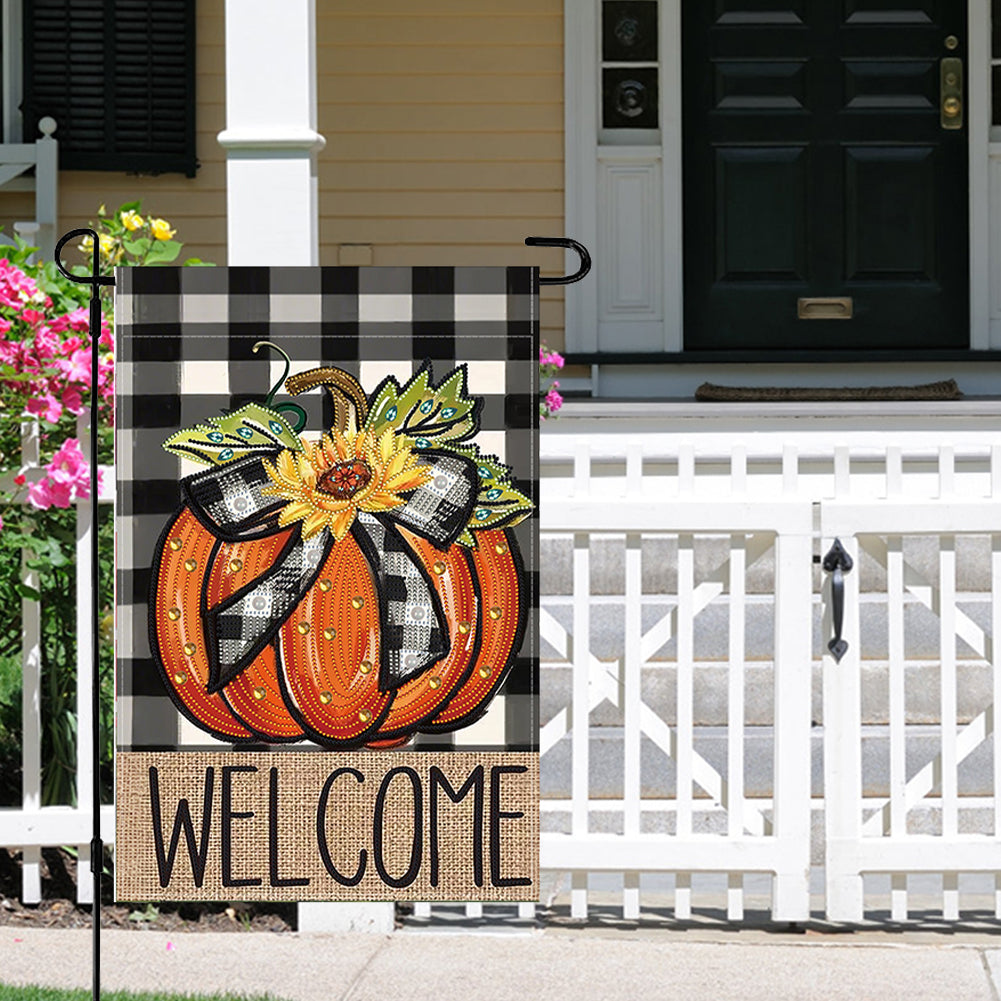 Spring Tulip 5D DIY Diamond Outdoor Flags Double Sided Diamond Art Vertical Flag