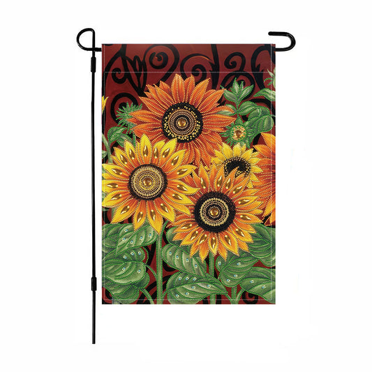 Spring Tulip 5D DIY Diamond Outdoor Flags Double Sided Diamond Art Vertical Flag