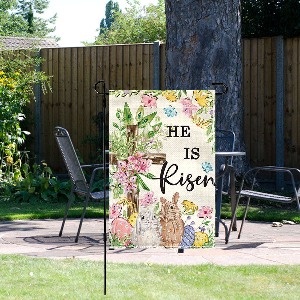 Spring Tulip 5D DIY Diamond Outdoor Flags Double Sided Diamond Art Vertical Flag