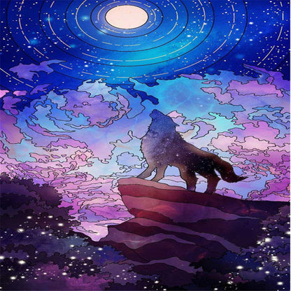 Wolf - Full Round Drill Diamond Painting 30*70CM