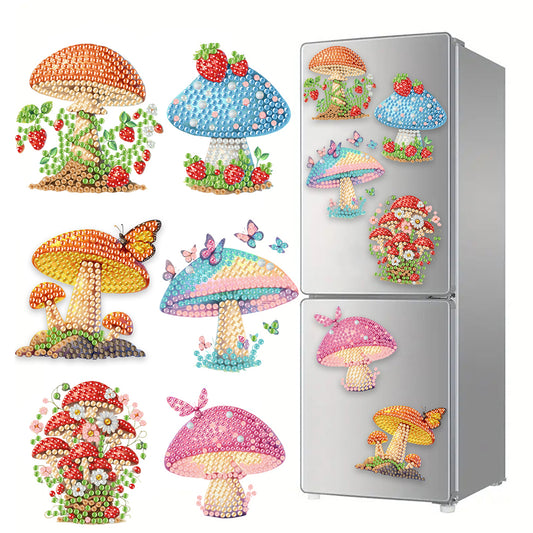 6Pcs Acrylic Cats Diamond Art Fridge Magnet Diamond Painting Refrigerator Magnet