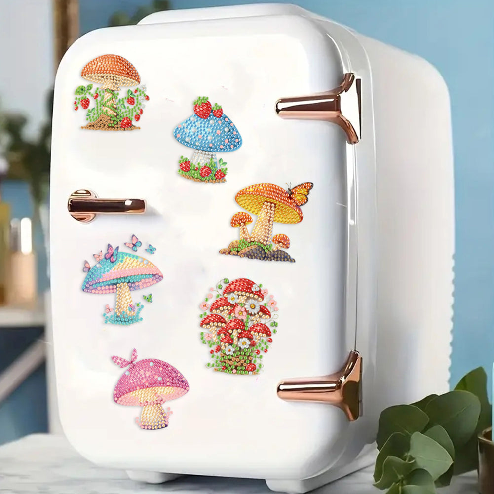 6Pcs Acrylic Cats Diamond Art Fridge Magnet Diamond Painting Refrigerator Magnet