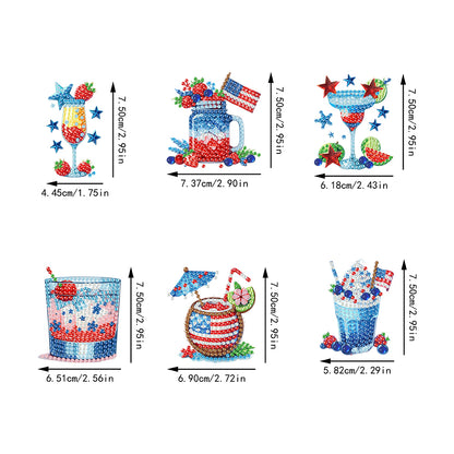 6Pcs Acrylic Cats Diamond Art Fridge Magnet Diamond Painting Refrigerator Magnet