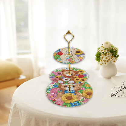 3 Tier Animal Crystal Display Rack Kit 5D DIY Shelf Art Craft Set for Home Decor