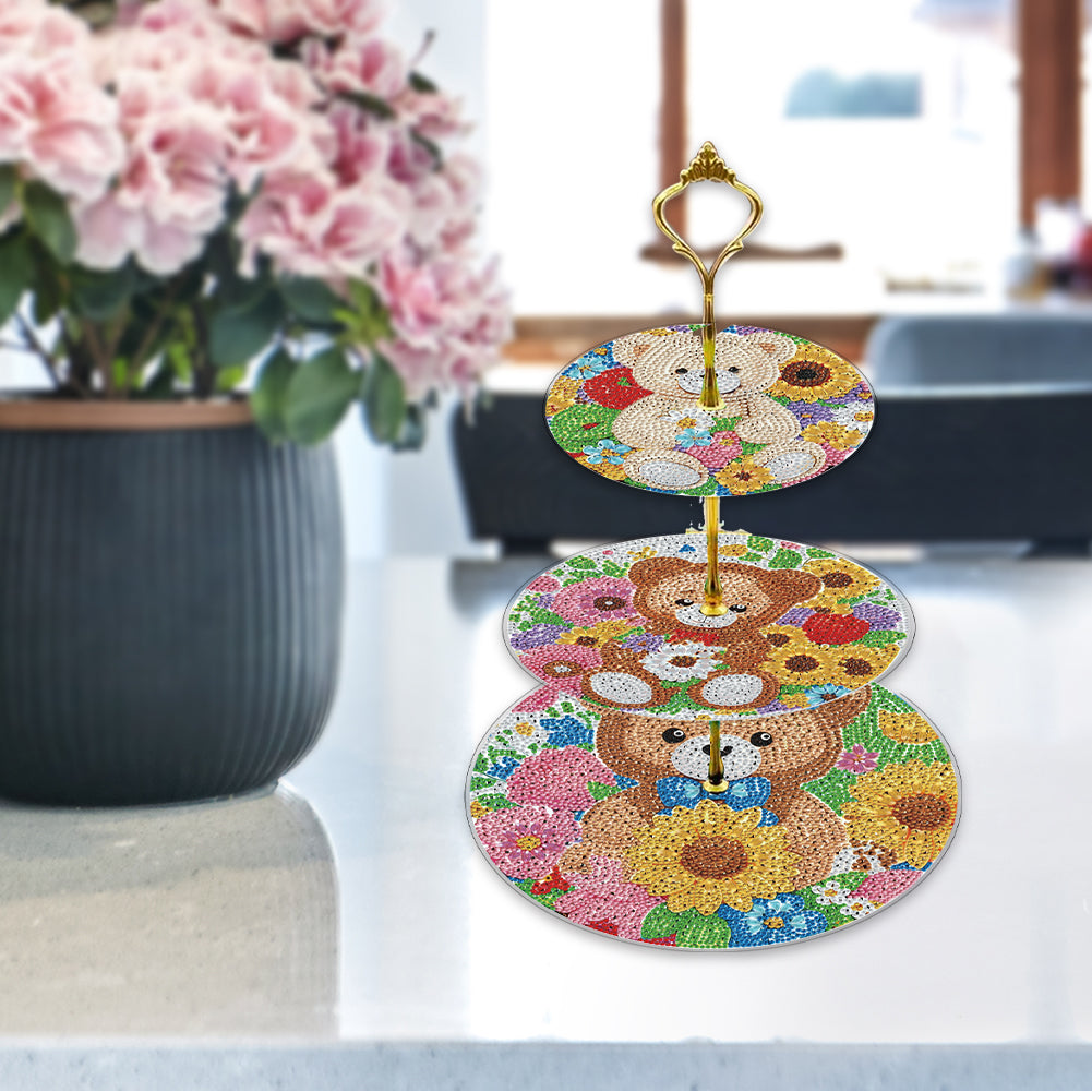 3 Tier Animal Crystal Display Rack Kit 5D DIY Shelf Art Craft Set for Home Decor