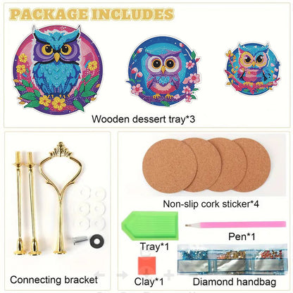 3 Tier Animal Crystal Display Rack Kit 5D DIY Shelf Art Craft Set for Home Decor