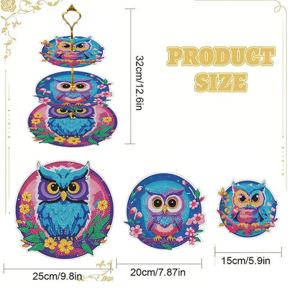 3 Tier Animal Crystal Display Rack Kit 5D DIY Shelf Art Craft Set for Home Decor