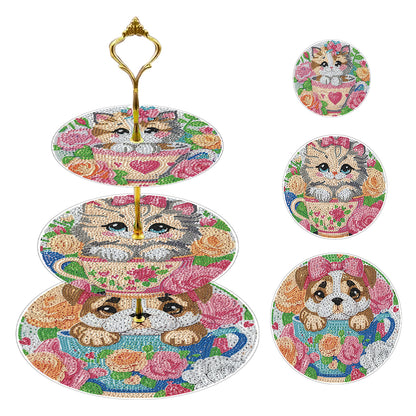 3 Tier Animal Crystal Display Rack Kit 5D DIY Shelf Art Craft Set for Home Decor