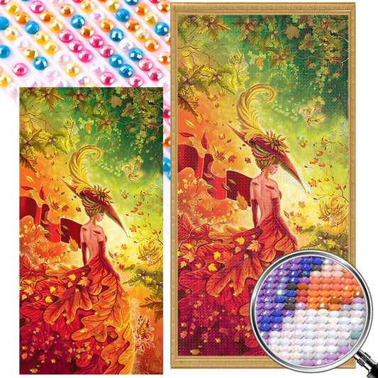 Nature Girl - Full AB Round Drill Diamond Painting 40*80CM