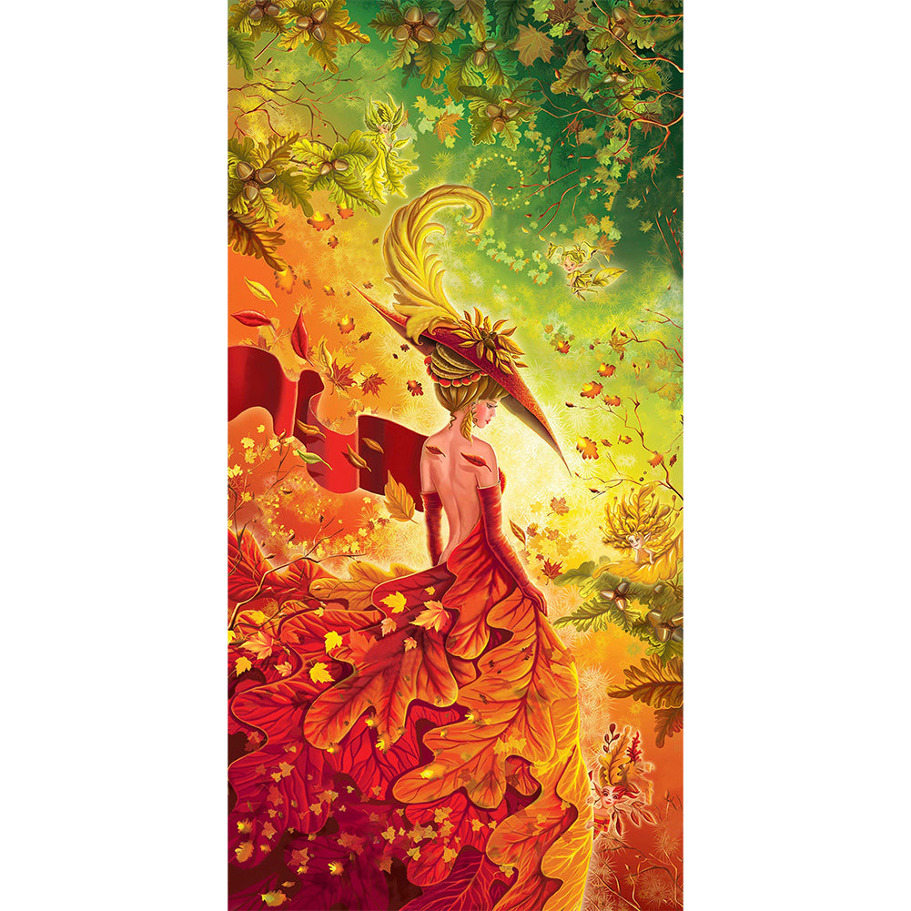 Nature Girl - Full AB Round Drill Diamond Painting 40*80CM