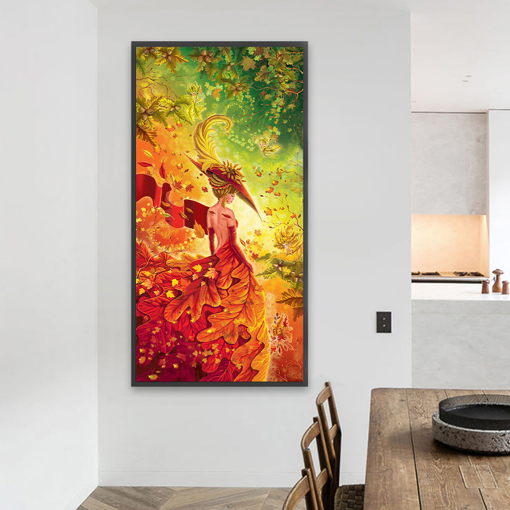 Nature Girl - Full AB Round Drill Diamond Painting 40*80CM