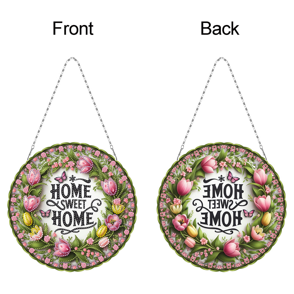 Sunflower DIY Diamond Art Pendant Kit Diamond Painting Door Sign for Wall Window