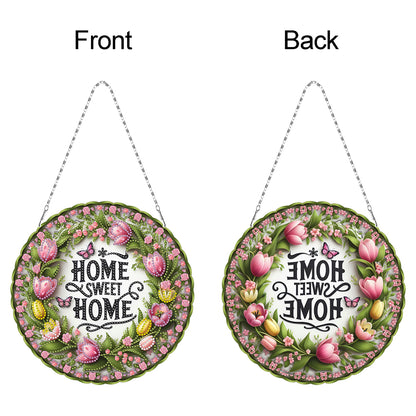 Sunflower DIY Diamond Art Pendant Kit Diamond Painting Door Sign for Wall Window