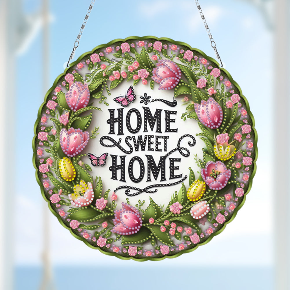 Sunflower DIY Diamond Art Pendant Kit Diamond Painting Door Sign for Wall Window