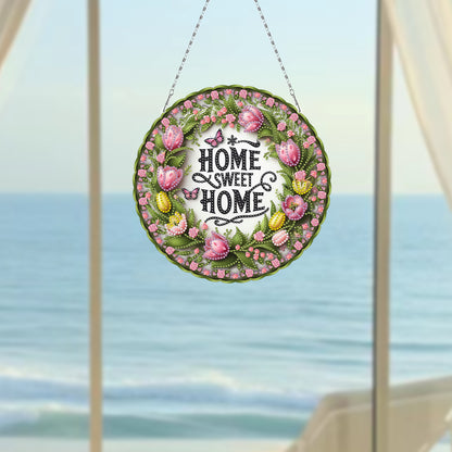 Sunflower DIY Diamond Art Pendant Kit Diamond Painting Door Sign for Wall Window