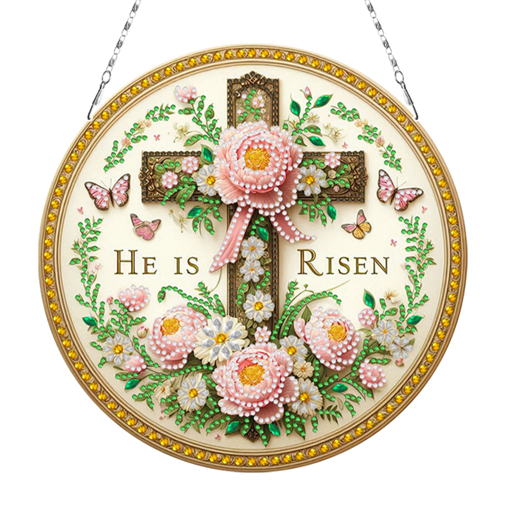 Sunflower DIY Diamond Art Pendant Kit Diamond Painting Door Sign for Wall Window