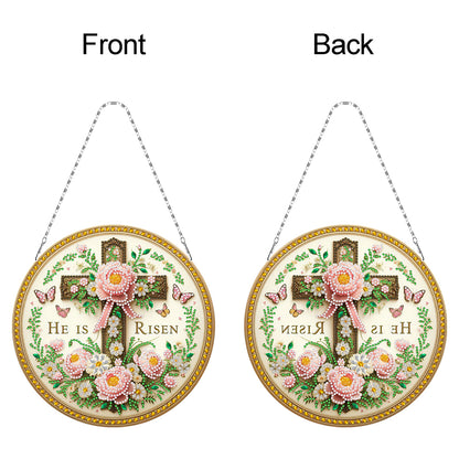 Sunflower DIY Diamond Art Pendant Kit Diamond Painting Door Sign for Wall Window